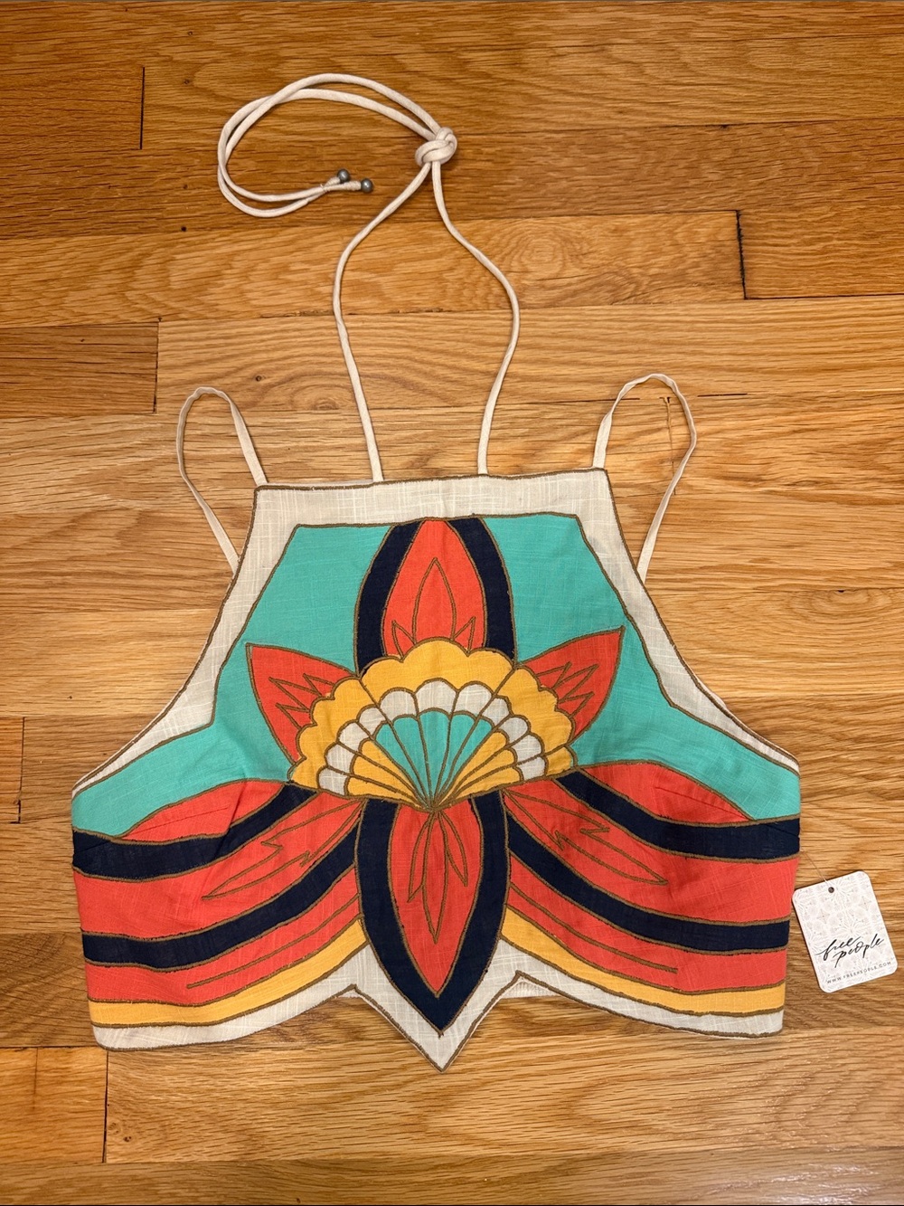 Free People Lotus AppliquΓ© Halter Top Festival Combo Size XS